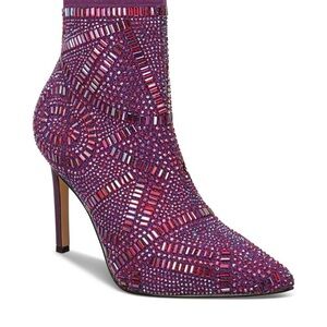 Thalia Sodi Purple Embellished Heeled Boots